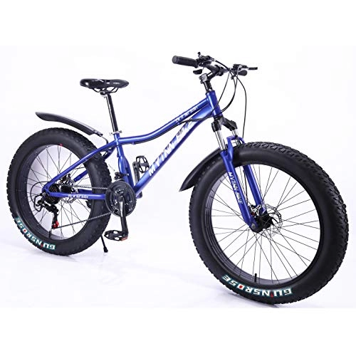 Mountain Bike : MYTNN Fatbike nuovo Style 26 pollici 21 marce Shimano Fat Tyre Mountain Bike 47 cm RH Snow Bike Fat Bike Fat Bike, Blu, 26 inches