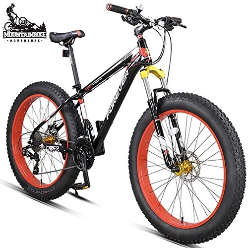 Mountain Bike : NENGGE 26 Pollici Bicicletta Mountain Bike Pneumatico Grasso per Adulti Uomo / Donna, Unisex 27 velocità Mountainbike Biciclette con Sospensioni Anteriori, Doppia Freni a Disco, Nero