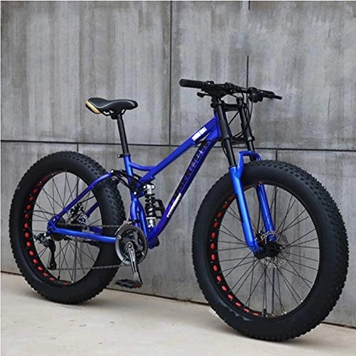 Mountain Bike : NXX Mountain Bike da Uomo a 21 velocità, 24 Pollici, Mountain Bike Hardtail in Acciaio al Carbonio, Bici da Montagna con Sedile Regolabile a Sospensione Anteriore, Blu