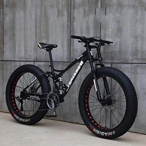 Mountain Bike : NXX Mountain Bike da Uomo da 24 Pollici, Mountain Bike Hardtail in Acciaio al Carbonio, Bici da Montagna con Sedile Regolabile a Sospensione Anteriore, 21 velocità, Nero