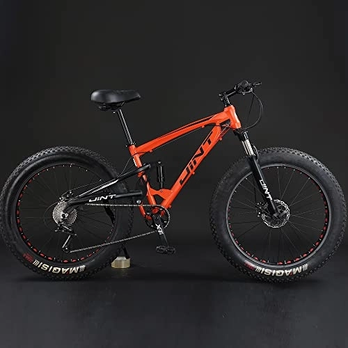 Mountain Bike : Qian Fat Bike 26 pollici Mountain Bike Bike bicicletta completamente ammortizzata con pneumatici grandi Fully Orange