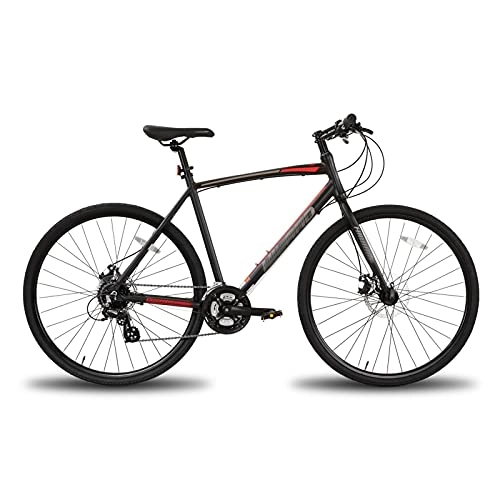 Mountain Bike : QILIYING Cruiser Bike 3 colori 24 velocità 700C ordinaria forcella anteriore e posteriore freni a disco Jianda pneumatico telaio in alluminio bici da strada bicicletta (colore : nero, taglia: 24)