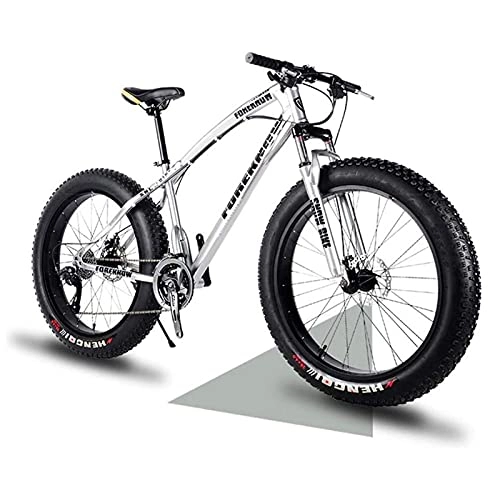 Mountain Bike : QIU Mountain Fat Pneumatici Bike Bicycle Bicycle Pieno Sospensione MTB Acciaio al Carbonio Mountain Bike Dual Dual Brake Hardtail Bike per Spiaggia, Deserto, Neve (7 velocità 20 / 24 / 26in)