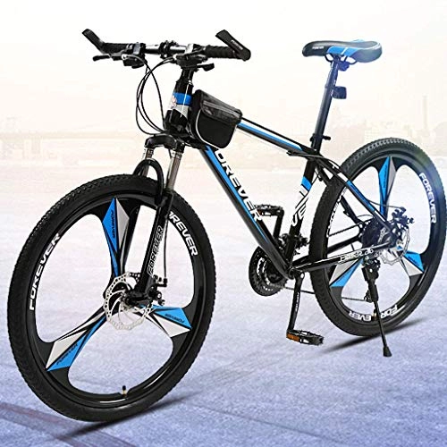 Mountain Bike : QJ Mountain Bike, 26 Pollici 30 velocità decentrabile Biciclette Student Double Disc Brake off-Road Racing per Adulti Blue Bicycle