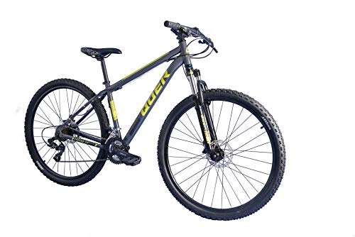 Mountain Bike : Quer LEGENDA 29 Numero 3 29", Alluminio, 21 velocità, Freno A Disco Meccanico, FORCHETTA di Blocco (Antracita-Amarillo, M19)