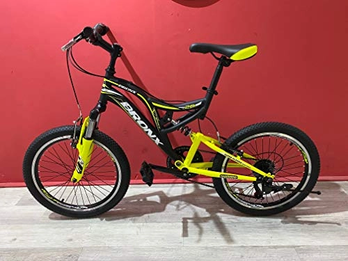 Mountain Bike : Reset Bici Bicicletta MTB 20' Bronx Shimano 6V Full Suspension Nero Giallo