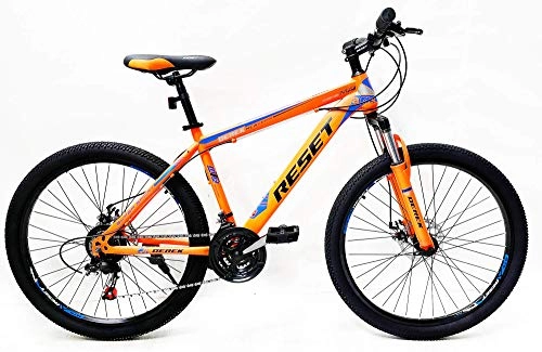 Mountain Bike : Reset Bicicletta Mountain Bike MTB Ragazzo 27.5" 21V Front Suspension Arancio Fluo e Blu