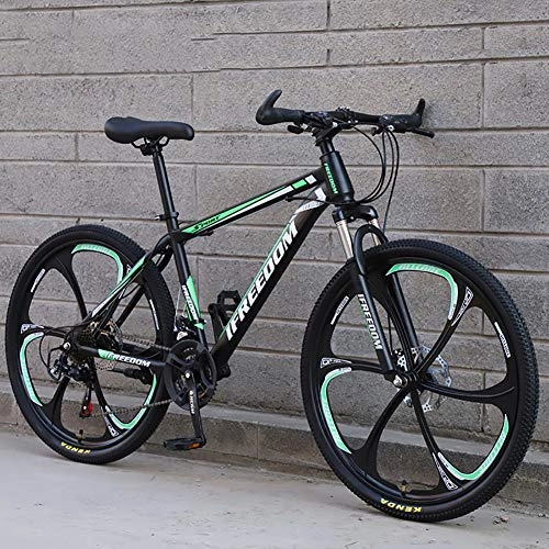 Mountain Bike : RICHLN 21-24-27-30 velocità Variabile Portatile All'Aperto Mountain Bike Pendolari Urbani della Città per Adolescenti Adulti, Bicicletta Pieghevole per Adulti Uomini Donne Nero / Verde 26", 21 velocità