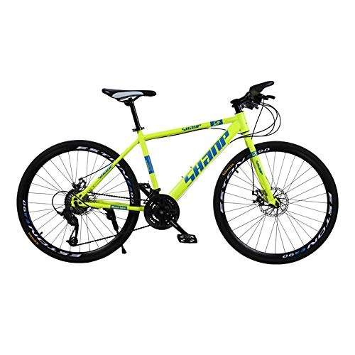 Mountain Bike : RSJK Adult Mountain Bike Cross Country Speed Racing 24" 30 Speed System Dual Disc Brake One Wheel Black@Ruota a Raggi_30 velocit 24 Pollici [135-165 cm