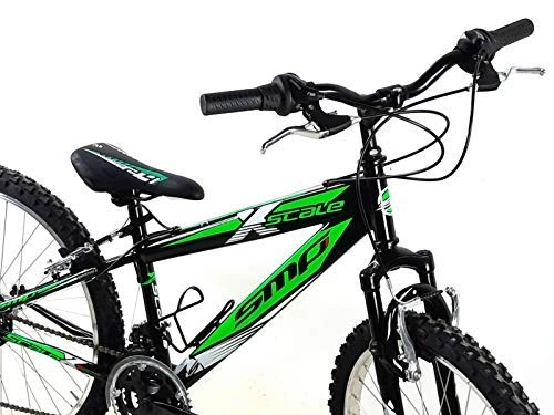 Mountain Bike : SMP Bicicletta MTB Mountain Bike Acciaio 24 X-Scale Shimano 18 velocità / Verde Nero Bianco