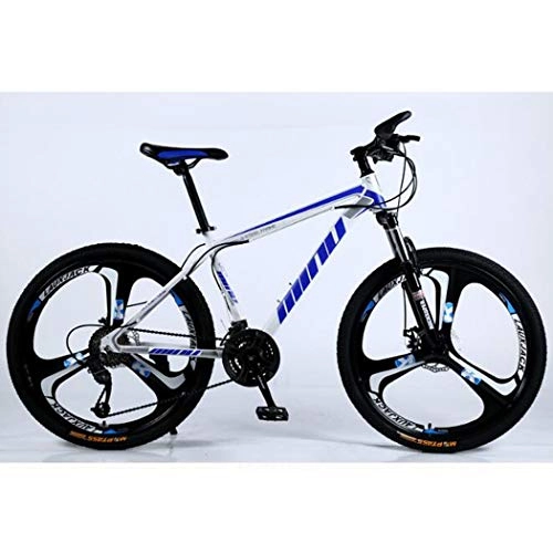 Mountain Bike : Sospensione della montagna della bici della bicicletta 26 pollici MTB magnesio lega di alluminio Off-Road Bike multipli costi Biciclette Uomo Donna Uso generale, freno a disco, White blue, 27 Speed
