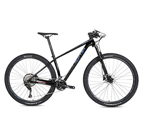 Mountain Bike : STRIKERpro in Fibra di Carbonio della Bicicletta Mountain Bike 27.5 / 29 Pollici della Ruota, 22 / 33 velocità 15 / 17 / 19 Quadro Carbonio per Adulti (Nero), 22speed, 27.5×17