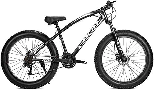 Mountain Bike : SYCY Mountain Bike Fat Tire con Sospensione Anteriore - Ruote da 26 Pollici - 21 velocità Multiple - Freni a Doppio Disco Biciclette da Strada ibride