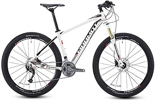 Mountain Bike : Syxfckc MTB Bicicletta, nip frenatura Forte, Veloce ed efficiente, Pneumatici 27, 5 Pollici, Alluminio MTB 27 velocità, Sedile Regolabile Uomini Donne (Color : White)