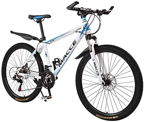 Mountain Bike : SZZ0306 - Bicicletta pieghevole da 26", in acciaio al carbonio, 24 marce, con sospensioni complete per mountain bike, mountain bike, per ragazzi, colore bianco