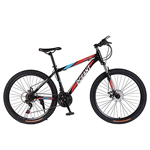 Mountain Bike : T-Day Mountain Bike Bicicletta MTB Sospensione Anteriore Mountain Bike 26"Ruota 21 velocità con Freni A Disco Daul Adatto per Uomini E Donne Egli Appassionati di Ciclismo(Color:Rosso)