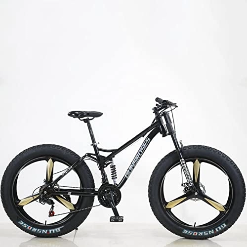 Mountain Bike : TAURU 26 pollici Highway Bicicletta SnowBike Mountain Bike Dual Disc Brake Bike per uomo donna adulto bicicletta telaio del veicolo in acciaio al carbonio (24 velocità, nero)