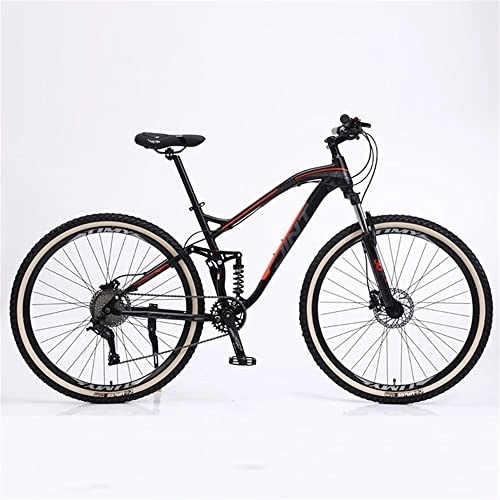 Mountain Bike : TAURU Mountain bike in lega di alluminio da 27, 5 pollici, mountain bike per adulti, doppio freno a disco, morbido assorbimento degli urti (12 velocità, rosso)