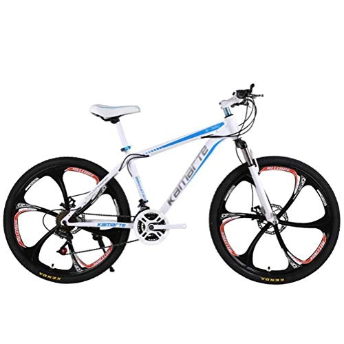 Mountain Bike : Tbagem-Yjr Montagna della Bicicletta for Gli Adulti 26 Pollici off-Road Smorzamento Pendolari Città Hardtail Bike (Color : White Blue, Size : 21 Speed)