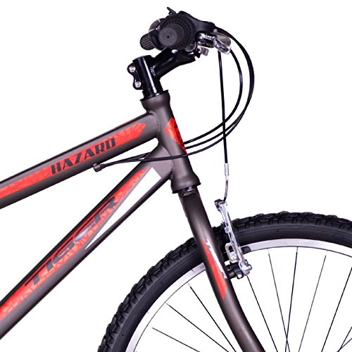 Mountain Bike : Tiger Hazard 66 cm – Kit da uomo velocità con REVOSHIFT mountain bike, colore: grigio canna di fucile, Gun Metal Grey, 18"
