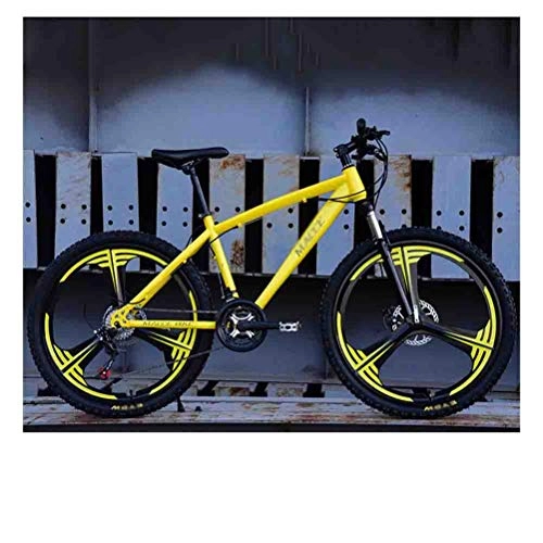 Mountain Bike : TOOLS Mountain Bike Bici da Strada Bicicletta Mountain Bike MTB Adulti Strada Biciclette for Uomini e Donne 26in Ruote Regolabile velocità Doppio Freno a Disco (Color : Yellow, Size : 21 Speed)