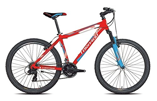 Mountain Bike : TORPADO Bici MTB Storm 26'' Alu 3x7v Taglia 44 Rosso Fluo / Blu v17 (MTB Ammortizzate)