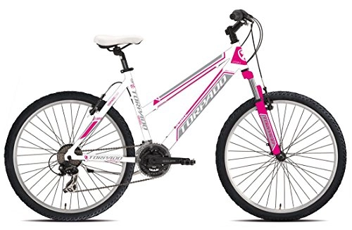Mountain Bike : TORPADO Bici MTB Storm 26'' Donna Alu 3x7v Taglia 46 Bianco Fucsia (MTB Donna) / Bicycle MTB Storm 26'' Lady Alu 3x7s Size 46 White Fucsia (MTB Woman)