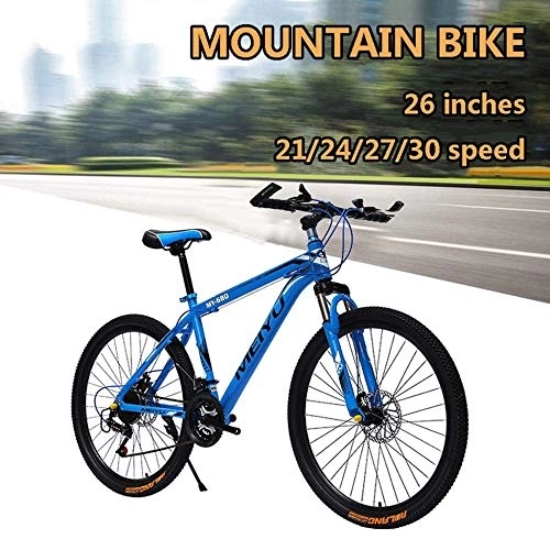 Mountain Bike : TRGCJGH Mountain Bike 26 Pollici Mountain Bike Hardtail in Lega di Alluminio Mountain Bike con Sedile Regolabile A Sospensione Anteriore 21 / 24 / 27 / 30 velocità, A-27speed