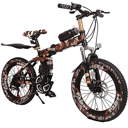 Mountain Bike : Wangkai Mountain Bike Ammortizzatore Idraulico Anteriore e Posteriore per Mountain Bike Leggero Pieghevole Facile da Trasportare, Brown