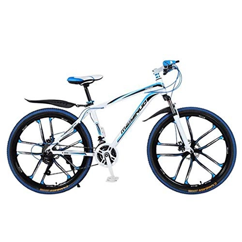 Mountain Bike : WGYCREAM Bicicletta Mountainbike, MTB, 26" Mountain Bike Biciclette 21 24 27 velocità Leggera Lega di Alluminio Telaio Ravine Bici con Un Doppio Freno a Disco (Color : Blue, Size : 21 Speed)