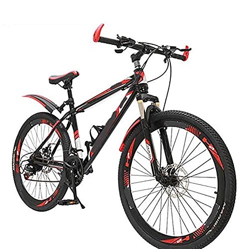 Mountain Bike : WXXMZY Mountain Bike da Uomo E da Donna, Ruote da 20, 24, 26 Pollici, Marce 21-27, Telaio in Acciaio Ad Alto Tenore di Carbonio, Doppia Sospensione, Blu, Verde E Rosso (Color : Red, Size : 20 Inches)