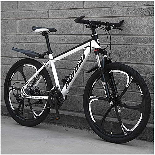 Mountain Bike : XBSXP 26"Mountain Bike Hardtail 27 velocità Adulto, Acciaio ad Alto tenore di Carbonio, Forcella Ammortizzata, Bicicletta con Doppio Freno a Disco, Mountain Bike per Tutti i Terreni, co
