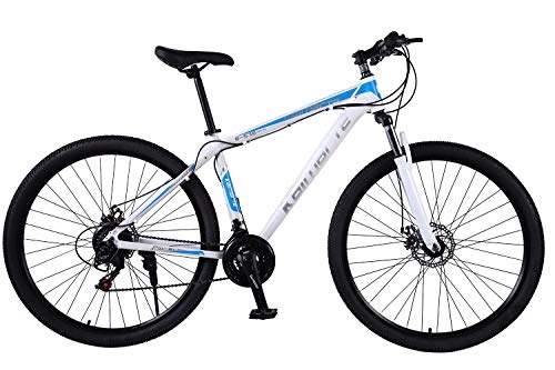 Mountain Bike : XCBY Bicicletta Sportiva da Montagna, Bici Biammortizzata - in Alluminio, Freni a Disco, 29" Bicicletta Sportiva da Montagna White-27Speed
