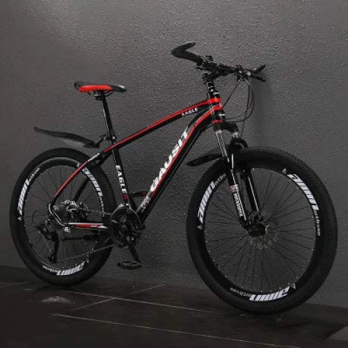 Mountain Bike : Xiaoplay Mountain Bike per Adulti 27-velocità Outroad della Bicicletta della Lega Shock Sospensione dell'olio del Freno Montagna off-Road Biciclette (Rosso, 24 Pollici)