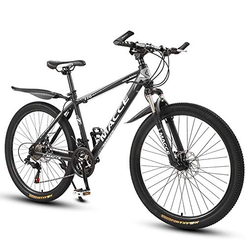 Mountain Bike : XIGE Mountain Bike per Adulti, Ruote a Raggi da 26 Pollici / 24 Pollici, Bicicletta con Telaio in Alluminio, con Bicicletta da Esterno per Bicicletta Completa a Doppio disco-blackA-21speed_26inches