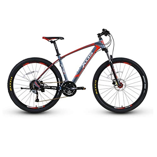 Mountain Bike : XIONGHAIZI Mountain Bike, Bicicletta, Bicicletta Fuoristrada per Adulti a velocità variabile, Freno a Disco Idraulico - Diametro Ruota da 27, 5 Pollici (Color : Gray Red, Size : 27 Speed)