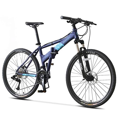 Mountain Bike : Xue 26" Mountain Bicicletta Pieghevole con sospensioni Forcella 27-velocit della Bici di Montagna con Freno a Disco, Leggero Telaio in Alluminio, Viola