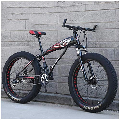 Mountain Bike : XXCZB Mountain Bike Hardtail Fat Tire con Sospensione Anteriore per Adulti Uomo Donna 85 Pneumatici Larghi Bicicletta da Montagna Antiscivolo Bicicletta a Doppio Disco in Acciaio al Carbonio
