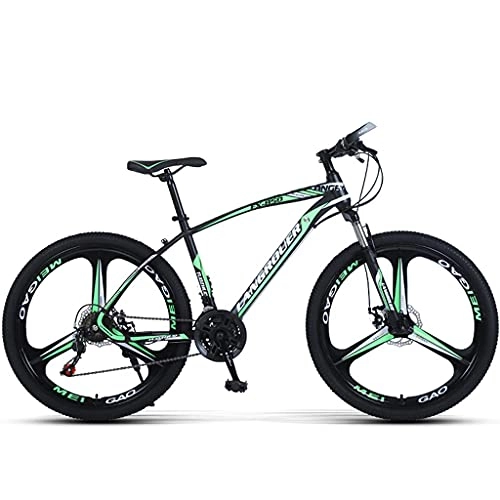 Mountain Bike : Y DWAYNE MTB Mountain Bike 26 Pollici, deragliatore Posteriore 27 velocità, Freni a Disco Anteriori e Posteriori, Colori Multipli, Altezza Adatta 160-185 cm, Verde