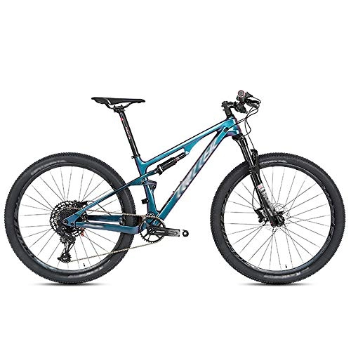 Mountain Bike : YALIXI Mountain Bike, Ammortizzatore Fuoristrada per Uomo Adulto da 29 Pollici con Doppio Ammortizzatore in Fibra di Carbonio, Materiale in Fibra di Carbonio, Telaio Che Cambia Colore