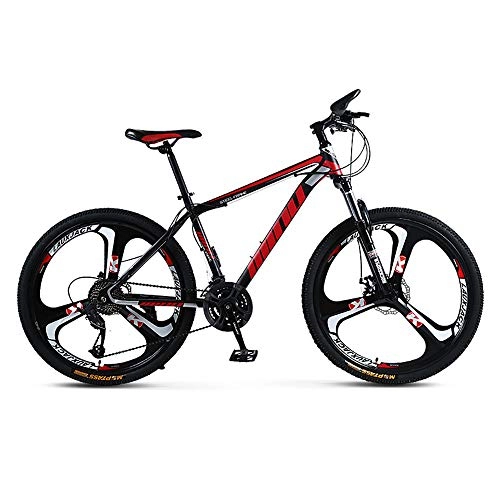 Mountain Bike : YGRSJ 26"Wheel Mountain Bike 24 velocità, Cruiser Bicycle Beach Ride Travel Sport Bianco / Rosso, Red