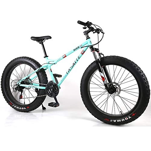 Mountain Bike : YOUSR Mountain Bike Full Suspension Bicicletta da Uomo Freno a Disco Unisex Green 26 inch 27 Speed