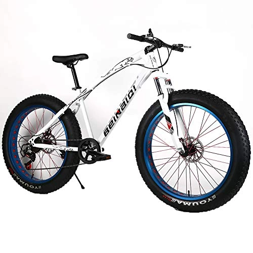 Mountain Bike : YOUSR Sospensione Forcella MTB MTB Hardtail Shimano 21 Speed Shift Bici da Uomo e Bici da Donna White 26 inch 21 Speed