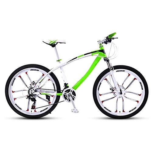 Mountain Bike : Yunyisujiao Bicicletta da Strada, Mountain Bike Pieghevoli da 24 / 26 Pollici, Bicicletta MTB A Sospensione Completa, Bicicletta per Adulti Portatile da Uomo E da Donna (Color : Green, Size : 24)