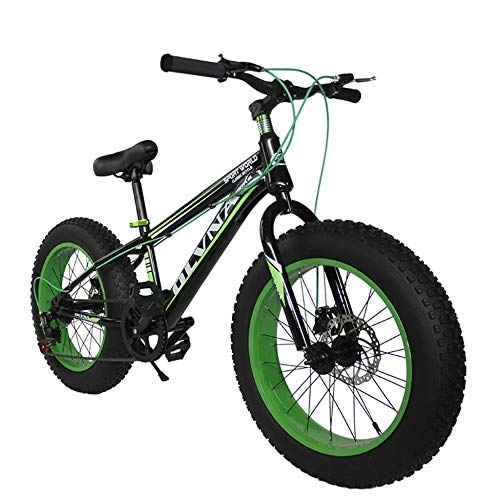 Mountain Bike : ZXCVB MTB da 20 / 26 Pollici Mountain Bike / 4.0 Super Wide E Pneumatici di Grandi Dimensioni con Assorbimento degli Urti, Green-20inch / 24speed