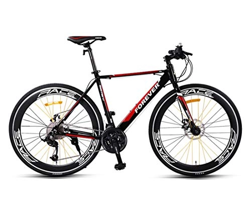 Bicicletas de carretera : Bicicleta De Ciudad 27-Velocidades Bici con Freno de Disco mecnico para Unisex Adulto, Black
