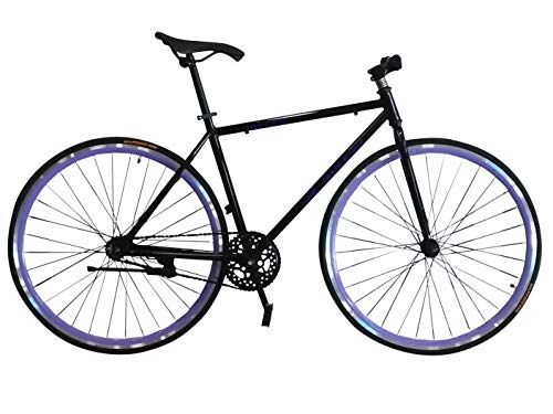 Bicicletas de carretera : Fixie Helliot Fixie Tribeca H21 Bicicleta Urbana, Hombre, Negro y Violeta, Estandar