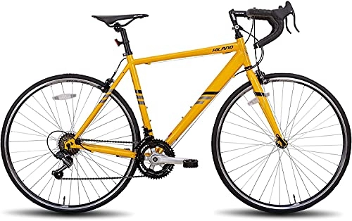 Bicicletas de carretera : Hiland Bicicleta de carretera de acero 700c City Commuter con Shimano de 14 velocidades, color amarillo