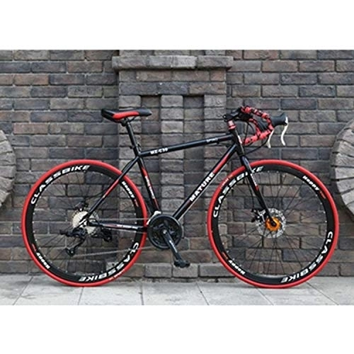 Bicicletas de carretera : Hzo-ZZ Estudiante Bicicleta de 27 Pulgadas MZ-C30 Aluminio Money Road Bike Double Disc Freno 700C Velocidad Variable □□ Velocidad □□ (Artículos Deportivos) Sunshine20 (Color : Black Red)