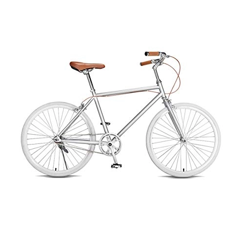 Bicicletas de carretera : Kehuitong Bicicleta, Bicicleta Adulto Masculino y Femenino de 24 Pulgadas, Transporte Urbano, Bicicleta Ligera para Estudiantes El último Estilo, diseño Simple. (Color : Silver, Size : 24 Inch)